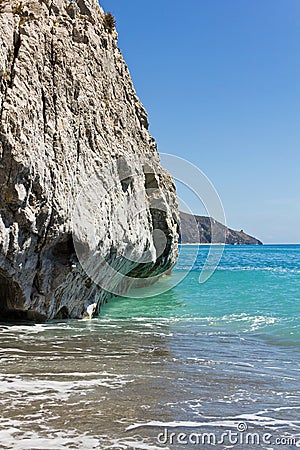 Vertical limestone walls of Palinuro, Salerno, Italy Stock Photo