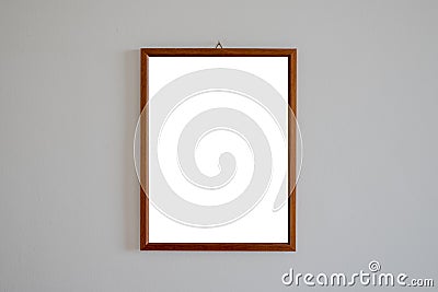 Vertical mock-up picture template for advert in wooden frame Stock Photo