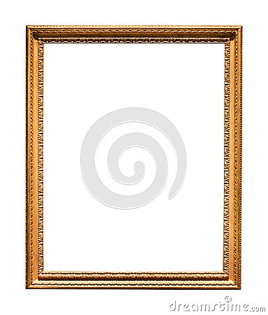 Vertical narrow old picture frame isolated Stock Photo