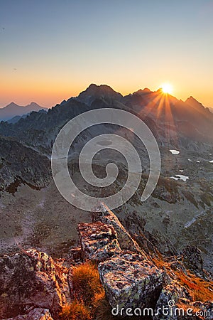 Vertical photo in rocky mountain landscape Stock Photo