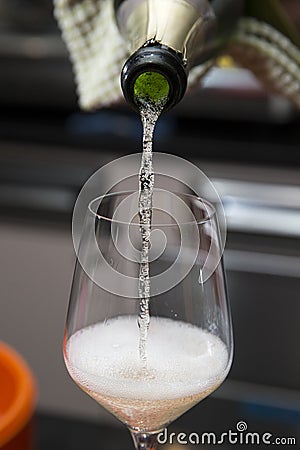 Vertical prosecco closeup Stock Photo