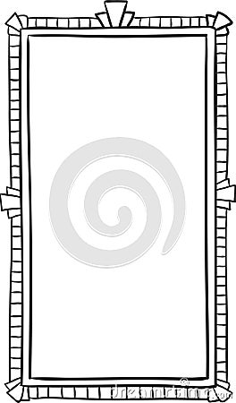 Vertical rectangular frame featuring decorative corners and a striped border, creating a simple yet elegant design Stock Photo