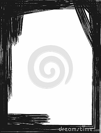 Vertical rectangular grunge template. Black and white watercolor background. Paint, sketch, brush. Vector Illustration