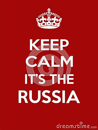 Vertical rectangular red-white motivation the russia poster based in vintage retro style Vector Illustration