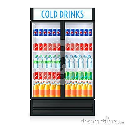 Vertical Refrigerator Template Vector Illustration