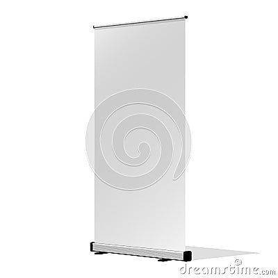 Vertical Roll-up banner. Isolated on white background. Vector Illustration