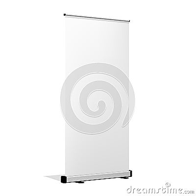 Vertical Roll-up banner. Isolated on white background. Vector Illustration