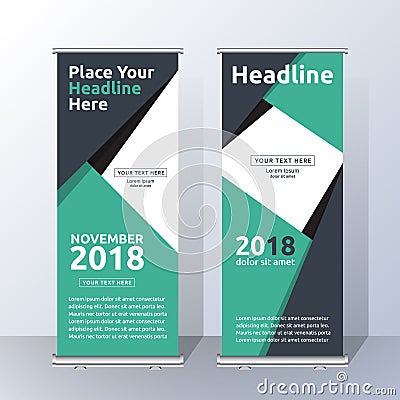 Vertical Roll Up Banner Template Design Vector Illustration