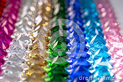 Vertical rows of colorful diamonds Stock Photo