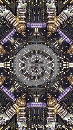 Vertical San Fransisco streets and city made into fractal Stock Photo