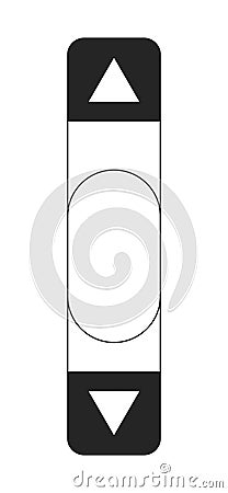 Vertical scroll bar black and white 2D line cartoon object Cartoon Illustration