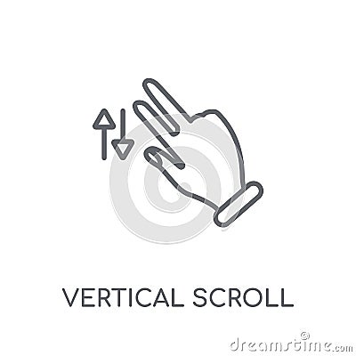 Vertical Scroll gesture linear icon. Modern outline Vertical Scr Vector Illustration