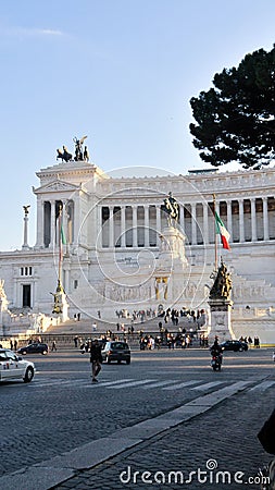 Vertical shot of the Altar of the Fatherland (Monument to Victor Emmanuel II) in Rome, Italy Editorial Stock Photo