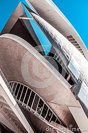 Vertical shot of the Calatrava Valencia Oceanarium building in Spain Editorial Stock Photo
