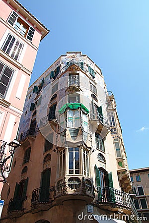 Vertical shot of the Can Forteza Rey in Palma, Spain Editorial Stock Photo