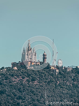 Vertical shot of the Church of the Sacred Heart of Jesus Stock Photo