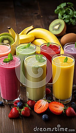 Vertical Shot of Fresh and Nutritious Berry Fruit Smoothies for a Healthy and Refreshing Beverage Stock Photo