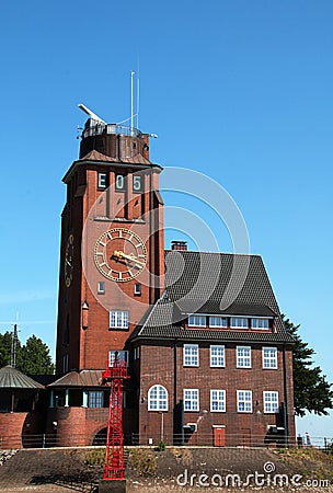 Vertical shot of Guide tower Finkenwerder, Germany Stock Photo