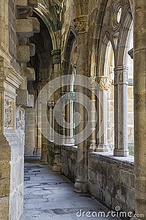 Vertical shot of the interior of the cathedral located in the city of Plasencia Editorial Stock Photo