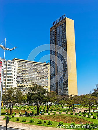 Vertical shot of the JK Building in Raul Soares Square in the city of Belo Horizonte, Brazil Editorial Stock Photo