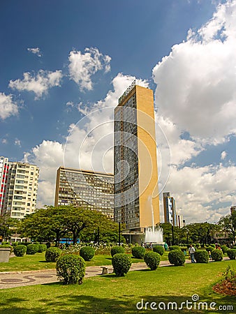Vertical shot of the JK Building in Raul Soares Square in the city of Belo Horizonte, Brazil Editorial Stock Photo