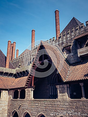 Vertical shot of the Palace of the Dukes of Braganza Stock Photo