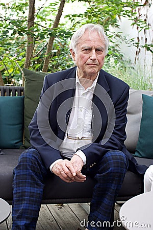 Vertical shot of Richard Dawkins at a conference on Dissent in Koln, Germany, looking at the camera Editorial Stock Photo