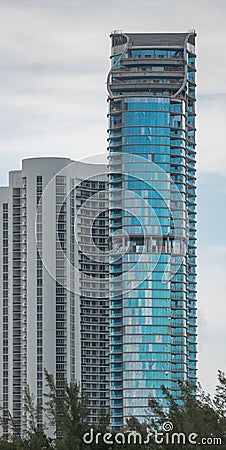 Vertical shot of Ritz Carlton Residences under construction Stock Photo