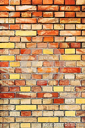Vertical shot of rustic brick wall Stock Photo