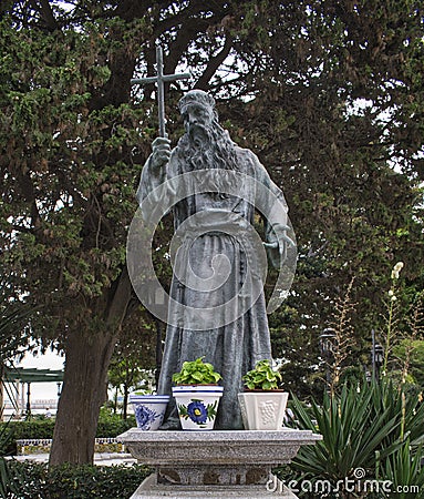 Vertical shot of the statue of Fray Diego Stock Photo