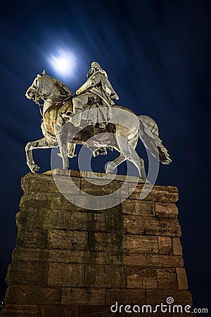 Vertical shot of the statue of Kaiser Wilhelm in Cologne, Germany Stock Photo