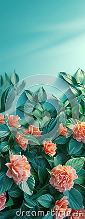 Vertical Florals Background Stock Photo