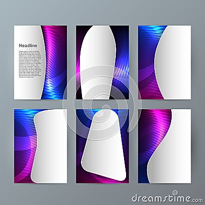 Vertical template page brochure format A4 set layouts08 Vector Illustration