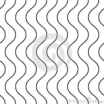 Vertical thin wavy lines vector seamless pattern. Subtle geometric texture Vector Illustration