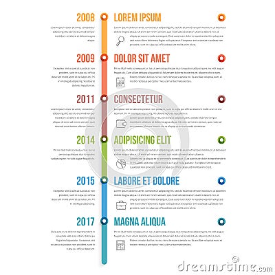 Vertical Timeline Infographics Vector Illustration