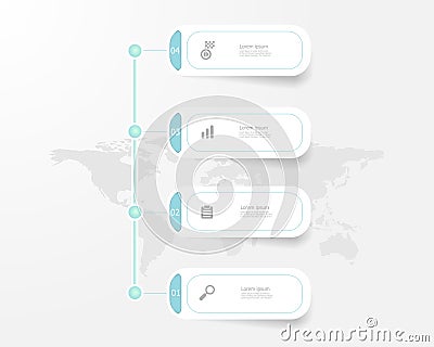 Vertical timeline infographics 4 steps Vector Illustration