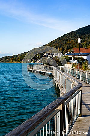 Vertical view of a fishing pier in the daytime Stock Photo