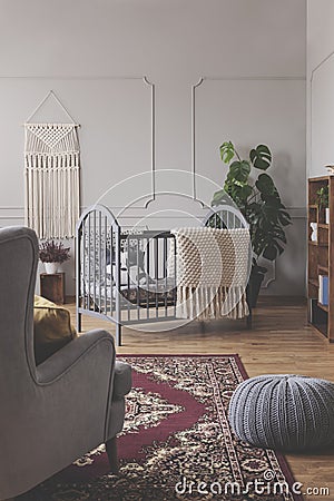 Vertical view of mid century baby room Stock Photo