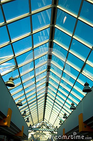 Vertical view on office ceiling Stock Photo