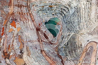 Vertical view of Open Pit Mining Stock Photo