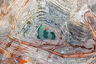 Vertical view of Open Pit Mining Stock Photo