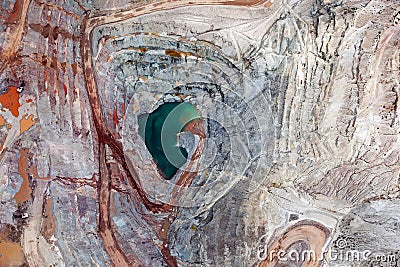 Vertical view of Open Pit Mining Stock Photo