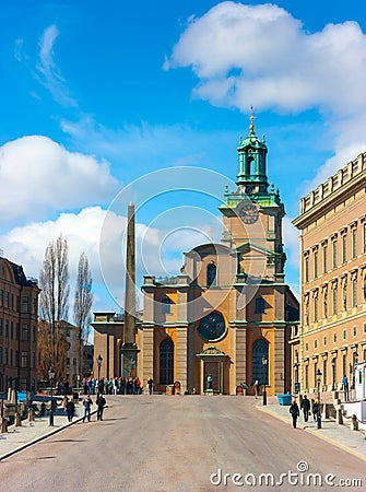 Vertical view of Storkyrkan cathedral Editorial Stock Photo