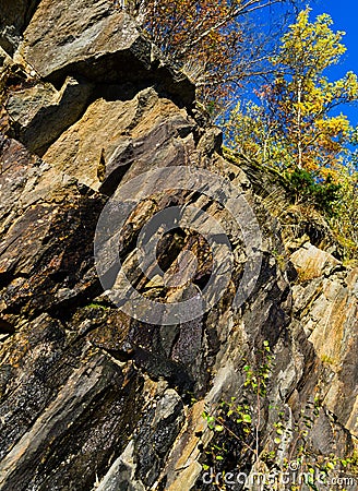 Vertical vivid Norway rock mountain texture Stock Photo