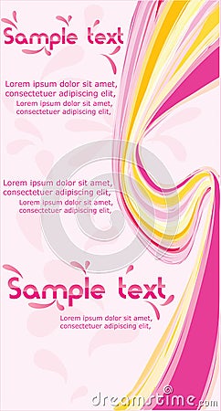 Vertical wave pink design template Vector Illustration