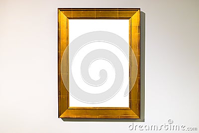 Vertical wide picture frame on horizontal wall Stock Photo