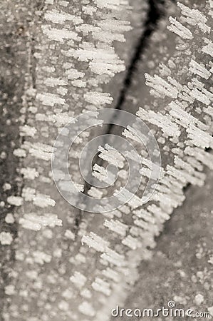 Very abstract ice structures on roads Stock Photo