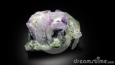 very amazing kunzite var spodumene crystal with Quartz specimen from afghanistan Stock Photo