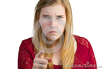 A very annoyed woman Stock Photo