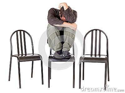 Very anxious man Stock Photo